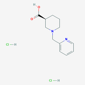 molecular formula C12H18Cl2N2O2 B2562282 (3S)-1-[(pyridin-2-yl)methyl]piperidine-3-carboxylic acid dihydrochloride CAS No. 1823184-05-9