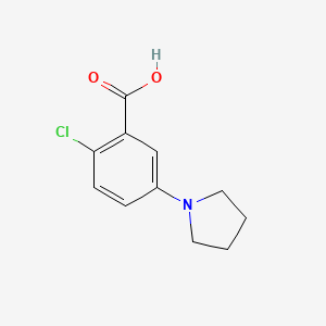 molecular formula C11H12ClNO2 B2562306 2-Chloro-5-(pyrrolidin-1-yl)benzoic acid CAS No. 530092-36-5