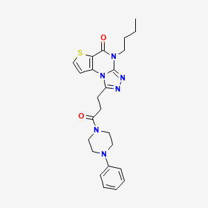 4-butyl-1-(3-oxo-3-(4-phenylpiperazin-1-yl)propyl)thieno[2,3-e][1,2,4]triazolo[4,3-a]pyrimidin-5(4H)-one