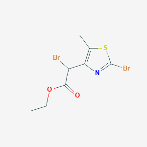 molecular formula C8H9Br2NO2S B2562322 Ethyl 2-bromo-2-(2-bromo-5-methyl-1,3-thiazol-4-yl)acetate CAS No. 1955548-41-0