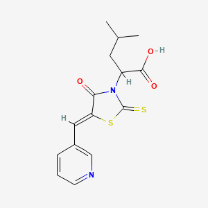 (Z)-4-methyl-2-(4-oxo-5-(pyridin-3-ylmethylene)-2-thioxothiazolidin-3-yl)pentanoic acid