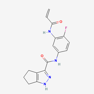 molecular formula C16H15FN4O2 B2562368 n-[4-Fluoro-3-(prop-2-enamido)phenyl]-1h,4h,5h,6h-cyclopenta[c]pyrazole-3-carboxamide CAS No. 2200695-40-3