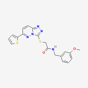 molecular formula C19H17N5O2S2 B2562371 N-(3-methoxybenzyl)-2-((6-(thiophen-2-yl)-[1,2,4]triazolo[4,3-b]pyridazin-3-yl)thio)acetamide CAS No. 894052-34-7