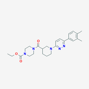 molecular formula C25H33N5O3 B2562374 Ethyl 4-{1-[6-(3,4-dimethylphenyl)pyridazin-3-yl]piperidine-3-carbonyl}piperazine-1-carboxylate CAS No. 1251675-52-1