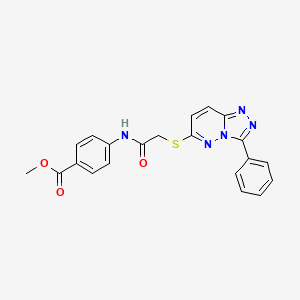 molecular formula C21H17N5O3S B2562402 Methyl 4-(2-((3-phenyl-[1,2,4]triazolo[4,3-b]pyridazin-6-yl)thio)acetamido)benzoate CAS No. 852372-60-2