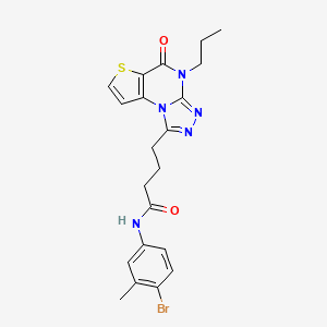 molecular formula C21H22BrN5O2S B2562405 N-(4-bromo-3-methylphenyl)-4-(5-oxo-4-propyl-4,5-dihydrothieno[2,3-e][1,2,4]triazolo[4,3-a]pyrimidin-1-yl)butanamide CAS No. 892777-08-1