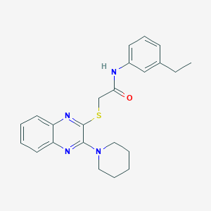 molecular formula C23H26N4OS B2562406 N-(3-ethylphenyl)-2-((3-(piperidin-1-yl)quinoxalin-2-yl)thio)acetamide CAS No. 931313-81-4