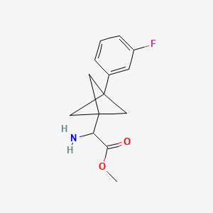 molecular formula C14H16FNO2 B2562425 Methyl 2-amino-2-[3-(3-fluorophenyl)-1-bicyclo[1.1.1]pentanyl]acetate CAS No. 2287266-53-7