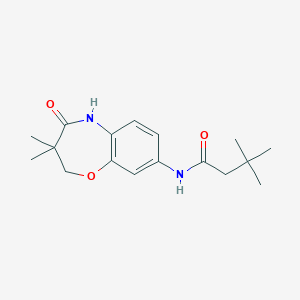 molecular formula C17H24N2O3 B2562426 N-(3,3-dimethyl-4-oxo-2,3,4,5-tetrahydro-1,5-benzoxazepin-8-yl)-3,3-dimethylbutanamide CAS No. 921810-95-9
