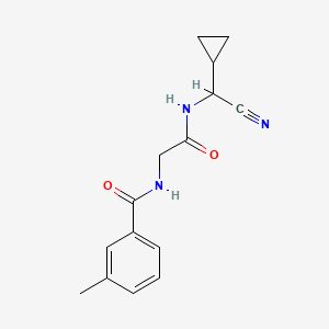B2562447 N-[2-[[cyano(cyclopropyl)methyl]amino]-2-oxoethyl]-3-methylbenzamide CAS No. 1645386-44-2