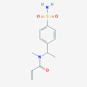 molecular formula C12H16N2O3S B2562477 N-Methyl-N-[1-(4-sulfamoylphenyl)ethyl]prop-2-enamide CAS No. 2411304-97-5