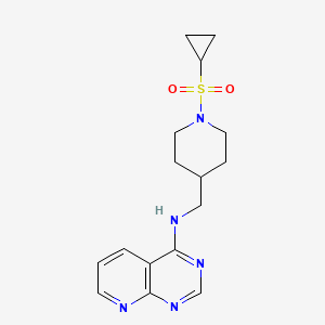 molecular formula C16H21N5O2S B2562478 N-{[1-(cyclopropanesulfonyl)piperidin-4-yl]methyl}pyrido[2,3-d]pyrimidin-4-amine CAS No. 2380060-87-5