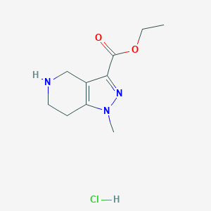 molecular formula C10H16ClN3O2 B2562479 ethyl 1-methyl-1H,4H,5H,6H,7H-pyrazolo[4,3-c]pyridine-3-carboxylate hydrochloride CAS No. 1706431-36-8