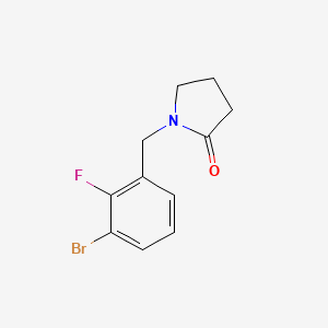 molecular formula C11H11BrFNO B2562525 1-[(3-Bromo-2-fluorophenyl)methyl]pyrrolidin-2-one CAS No. 2172050-63-2