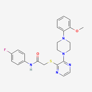 molecular formula C23H24FN5O2S B2562533 N-(4-fluorophenyl)-2-({3-[4-(2-methoxyphenyl)piperazin-1-yl]pyrazin-2-yl}sulfanyl)acetamide CAS No. 1116007-38-5