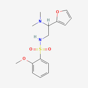 molecular formula C15H20N2O4S B2562535 N-(2-(dimethylamino)-2-(furan-2-yl)ethyl)-2-methoxybenzenesulfonamide CAS No. 920195-18-2