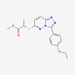 molecular formula C17H18N4O3S B2562541 Methyl 2-((3-(4-ethoxyphenyl)-[1,2,4]triazolo[4,3-b]pyridazin-6-yl)thio)propanoate CAS No. 852437-10-6