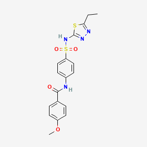 molecular formula C18H18N4O4S2 B2562543 N-{4-[(5-ETHYL-1,3,4-THIADIAZOL-2-YL)SULFAMOYL]PHENYL}-4-METHOXYBENZAMIDE CAS No. 307524-04-5