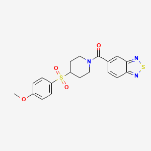 molecular formula C19H19N3O4S2 B2562593 5-[4-(4-methoxybenzenesulfonyl)piperidine-1-carbonyl]-2,1,3-benzothiadiazole CAS No. 1705850-32-3