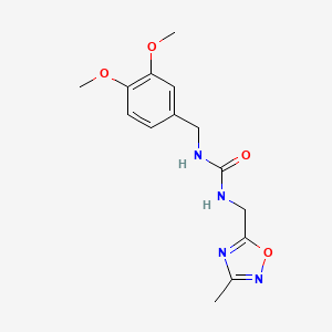 B2562594 1-(3,4-Dimethoxybenzyl)-3-((3-methyl-1,2,4-oxadiazol-5-yl)methyl)urea CAS No. 1234895-68-1