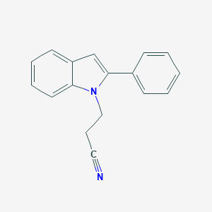 molecular formula C17H14N2 B025626 1H-吲哚-1-丙腈，2-苯基- CAS No. 19931-87-4