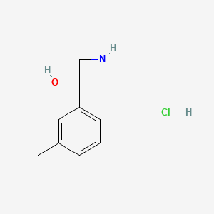 molecular formula C10H14ClNO B2562660 3-(3-Methylphenyl)azetidin-3-ol;hydrochloride CAS No. 2445792-67-4