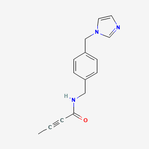 molecular formula C15H15N3O B2562703 N-[[4-(Imidazol-1-ylmethyl)phenyl]methyl]but-2-ynamide CAS No. 2411258-02-9