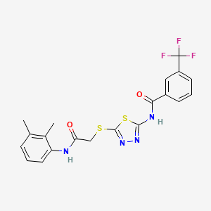 molecular formula C20H17F3N4O2S2 B2562716 N-[5-({[(2,3-dimethylphenyl)carbamoyl]methyl}sulfanyl)-1,3,4-thiadiazol-2-yl]-3-(trifluoromethyl)benzamide CAS No. 392294-49-4