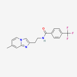 molecular formula C18H16F3N3O B2562733 N-(2-(7-methylimidazo[1,2-a]pyridin-2-yl)ethyl)-4-(trifluoromethyl)benzamide CAS No. 868977-87-1