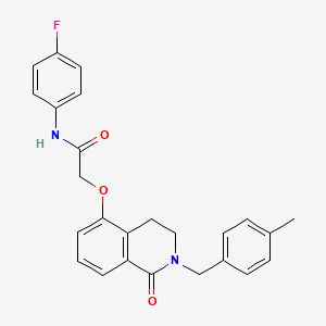 molecular formula C25H23FN2O3 B2562758 N-(4-fluorophenyl)-2-((2-(4-methylbenzyl)-1-oxo-1,2,3,4-tetrahydroisoquinolin-5-yl)oxy)acetamide CAS No. 850906-27-3