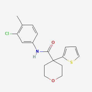 molecular formula C17H18ClNO2S B2562759 N-(3-chloro-4-methylphenyl)-4-(thiophen-2-yl)oxane-4-carboxamide CAS No. 877633-71-1