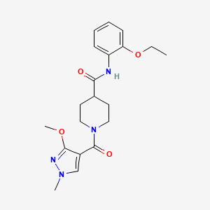 molecular formula C20H26N4O4 B2562763 N-(2-ethoxyphenyl)-1-(3-methoxy-1-methyl-1H-pyrazole-4-carbonyl)piperidine-4-carboxamide CAS No. 1226433-92-6