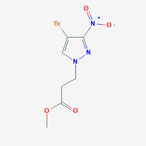 molecular formula C7H8BrN3O4 B2562770 methyl 3-(4-bromo-3-nitro-1H-pyrazol-1-yl)propanoate CAS No. 1006994-38-2