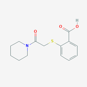 molecular formula C14H17NO3S B2562793 2-[(2-Oxo-2-piperidin-1-ylethyl)thio]benzoic acid CAS No. 354128-84-0