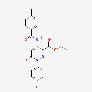 molecular formula C21H18FN3O4 B2562804 Ethyl 1-(4-fluorophenyl)-4-(4-methylbenzamido)-6-oxo-1,6-dihydropyridazine-3-carboxylate CAS No. 946312-84-1