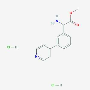 molecular formula C14H16Cl2N2O2 B2562814 Methyl2-amino-2-[3-(pyridin-4-yl)phenyl]acetatedihydrochloride CAS No. 2305253-49-8