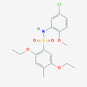 molecular formula C18H22ClNO5S B2562816 N-(5-chloro-2-methoxyphenyl)-2,5-diethoxy-4-methylbenzene-1-sulfonamide CAS No. 2249631-44-3