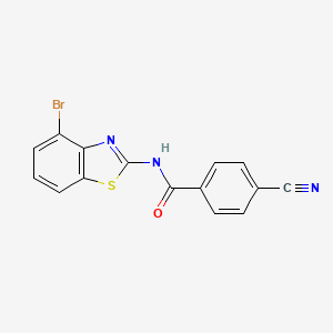 molecular formula C15H8BrN3OS B2562826 N-(4-bromo-1,3-benzothiazol-2-yl)-4-cyanobenzamide CAS No. 892856-32-5
