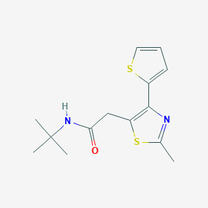 molecular formula C14H18N2OS2 B256283 N-TERT-BUTYL-2-[2-METHYL-4-(THIOPHEN-2-YL)-1,3-THIAZOL-5-YL]ACETAMIDE 