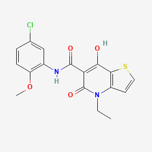 molecular formula C17H15ClN2O4S B2562857 N-(5-chloro-2-methoxyphenyl)-4-ethyl-7-hydroxy-5-oxo-4H,5H-thieno[3,2-b]pyridine-6-carboxamide CAS No. 1251682-48-0