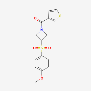 B2562887 (3-((4-Methoxyphenyl)sulfonyl)azetidin-1-yl)(thiophen-3-yl)methanone CAS No. 1797689-35-0