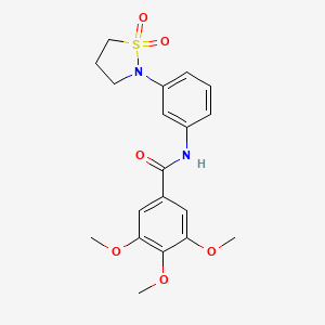 molecular formula C19H22N2O6S B2562930 N-(3-(1,1-dioxidoisothiazolidin-2-yl)phenyl)-3,4,5-trimethoxybenzamide CAS No. 946343-38-0