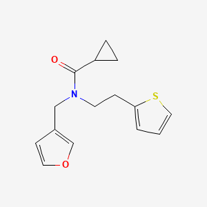molecular formula C15H17NO2S B2562934 N-(furan-3-ylmethyl)-N-(2-(thiophen-2-yl)ethyl)cyclopropanecarboxamide CAS No. 1428350-72-4