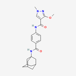 molecular formula C23H28N4O3 B2562964 N-{4-[(adamantan-1-yl)carbamoyl]phenyl}-3-methoxy-1-methyl-1H-pyrazole-4-carboxamide CAS No. 1207022-60-3