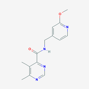 molecular formula C14H16N4O2 B2562977 N-[(2-Methoxypyridin-4-yl)methyl]-5,6-dimethylpyrimidine-4-carboxamide CAS No. 2415471-12-2
