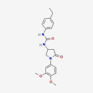 molecular formula C21H25N3O4 B2562986 1-(1-(3,4-Dimethoxyphenyl)-5-oxopyrrolidin-3-yl)-3-(4-ethylphenyl)urea CAS No. 894018-75-8