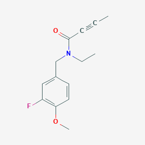 molecular formula C14H16FNO2 B2563000 N-Ethyl-N-[(3-fluoro-4-methoxyphenyl)methyl]but-2-ynamide CAS No. 2411315-05-2