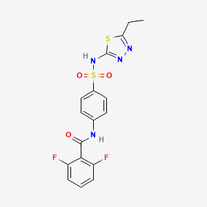 molecular formula C17H14F2N4O3S2 B2563037 N-{4-[(5-ethyl-1,3,4-thiadiazol-2-yl)sulfamoyl]phenyl}-2,6-difluorobenzamide CAS No. 302951-74-2
