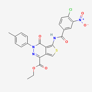 molecular formula C23H17ClN4O6S B2563071 ethyl 5-(4-chloro-3-nitrobenzamido)-3-(4-methylphenyl)-4-oxo-3H,4H-thieno[3,4-d]pyridazine-1-carboxylate CAS No. 851948-44-2