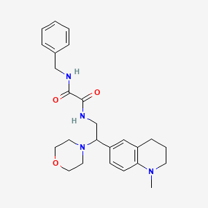 molecular formula C25H32N4O3 B2563085 N'-benzyl-N-[2-(1-methyl-1,2,3,4-tetrahydroquinolin-6-yl)-2-(morpholin-4-yl)ethyl]ethanediamide CAS No. 922065-45-0